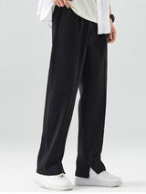 Arthur - Pleated Trousers with Split Hem