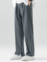 Arthur - Pleated Trousers with Split Hem