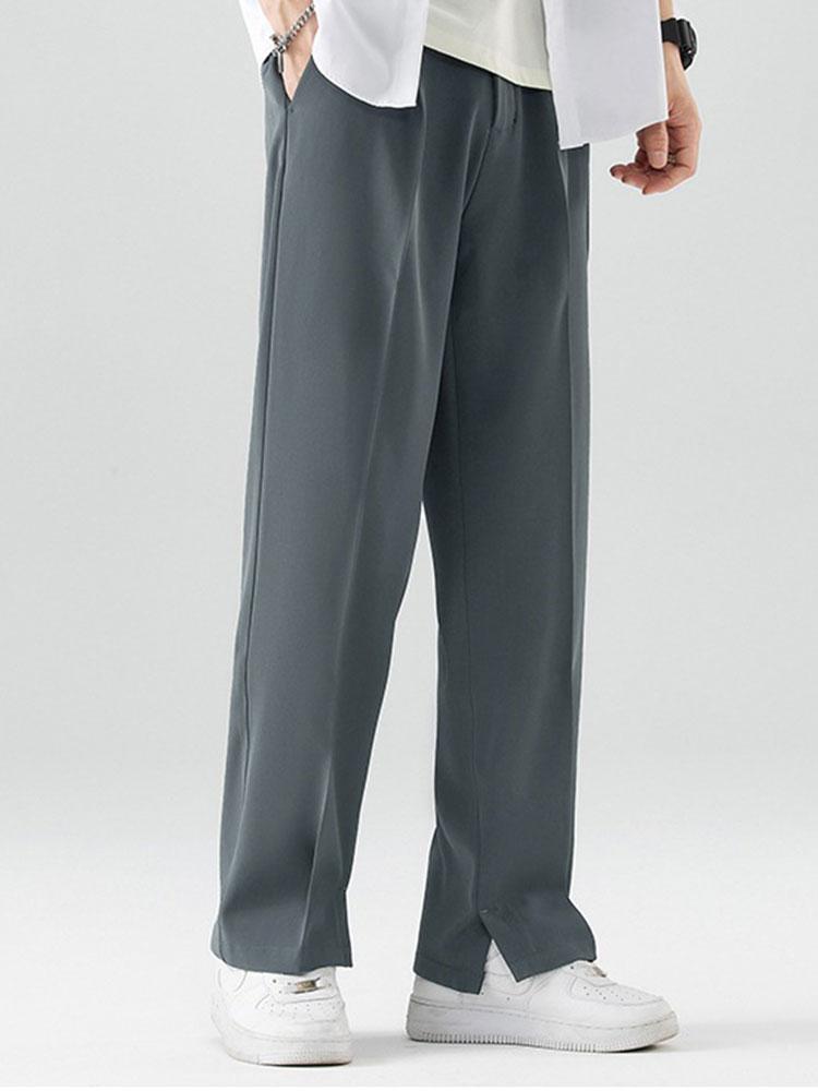 Arthur - Pleated Trousers with Split Hem