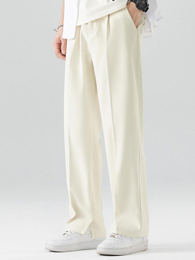 Arthur - Pleated Trousers with Split Hem