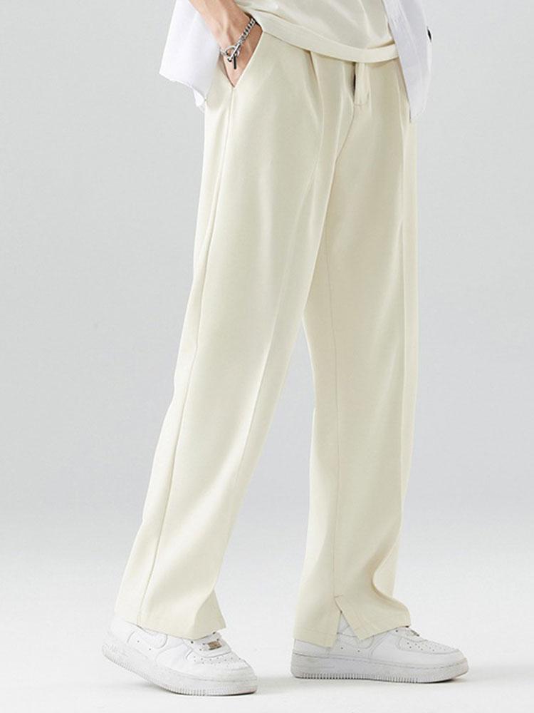 Arthur - Pleated Trousers with Split Hem