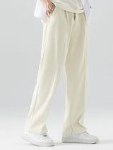 Arthur - Pleated Trousers with Split Hem