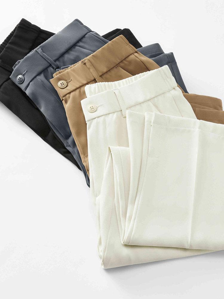 Arthur - Pleated Trousers with Split Hem
