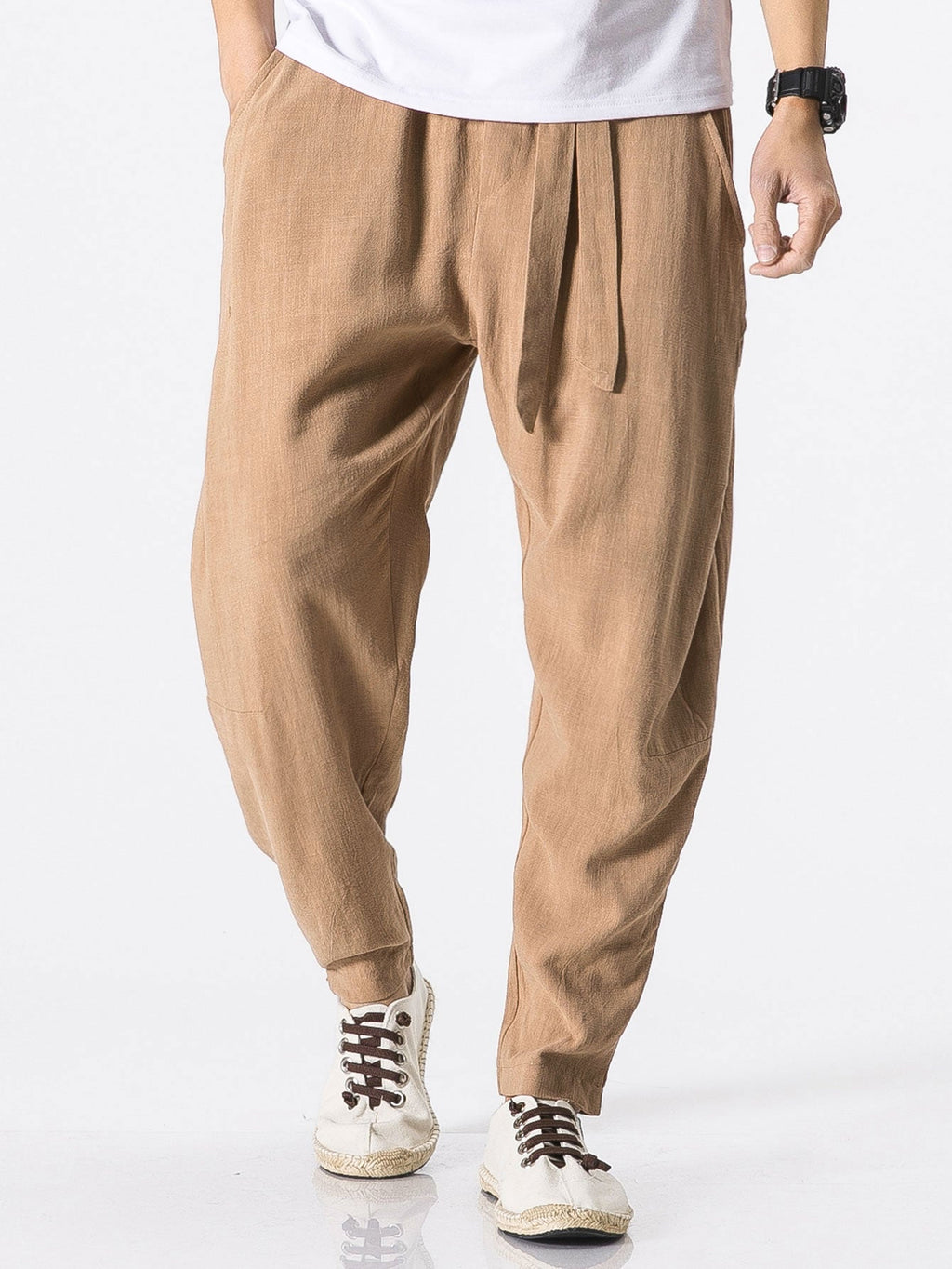 Emile - Linen Harem Trousers with Belt