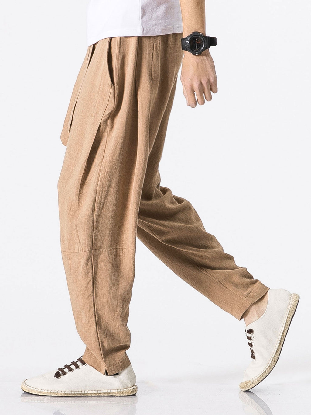 Emile - Linen Harem Trousers with Belt