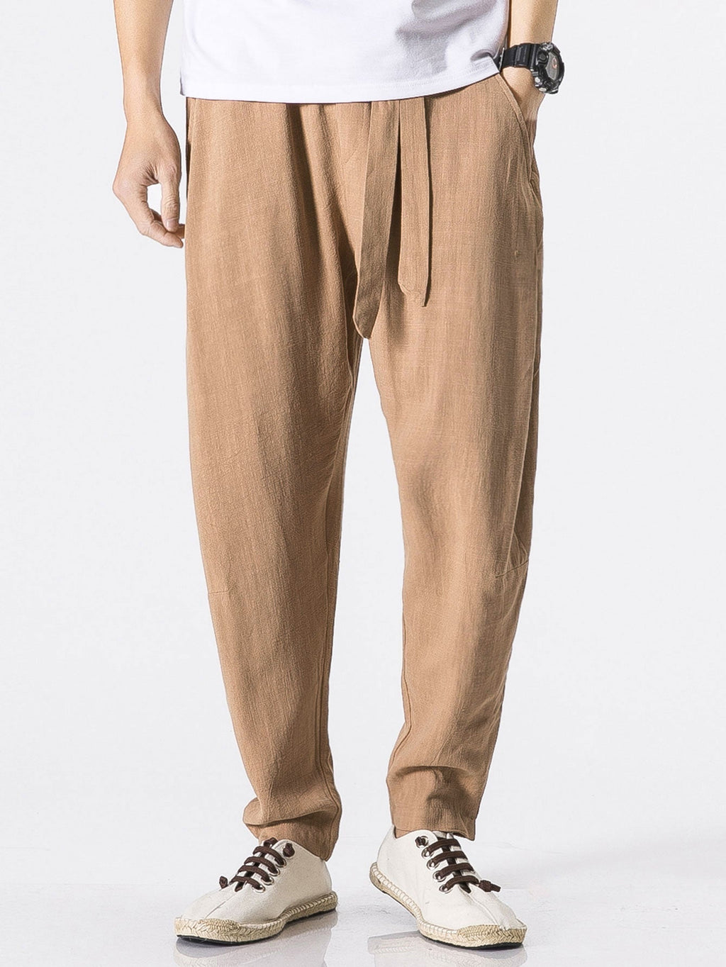 Emile - Linen Harem Trousers with Belt