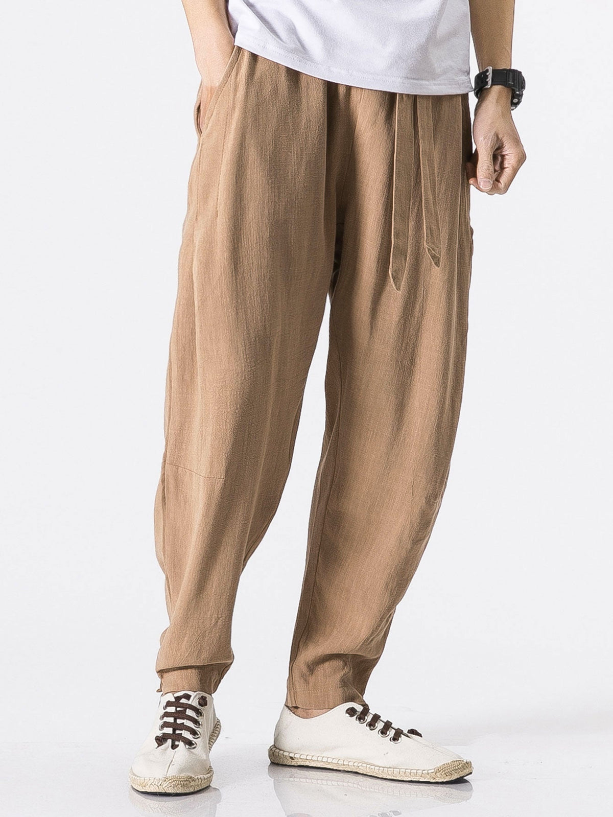 Emile - Linen Harem Trousers with Belt