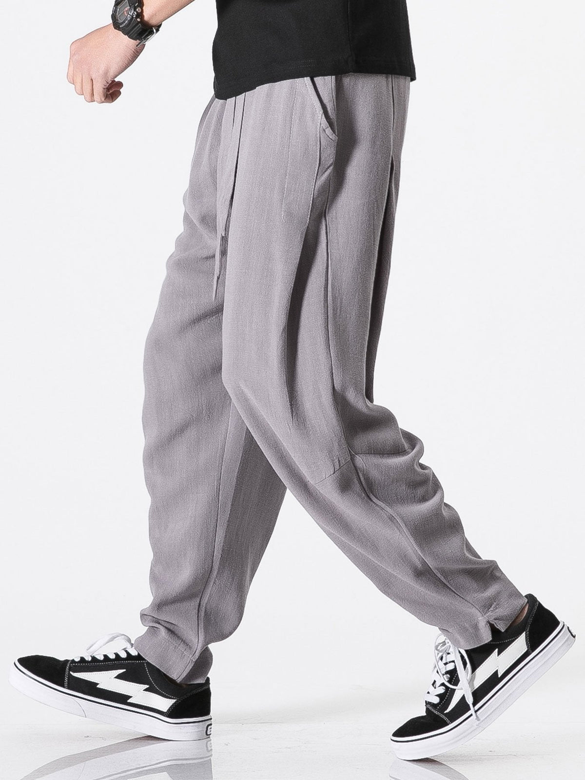 Emile - Linen Harem Trousers with Belt