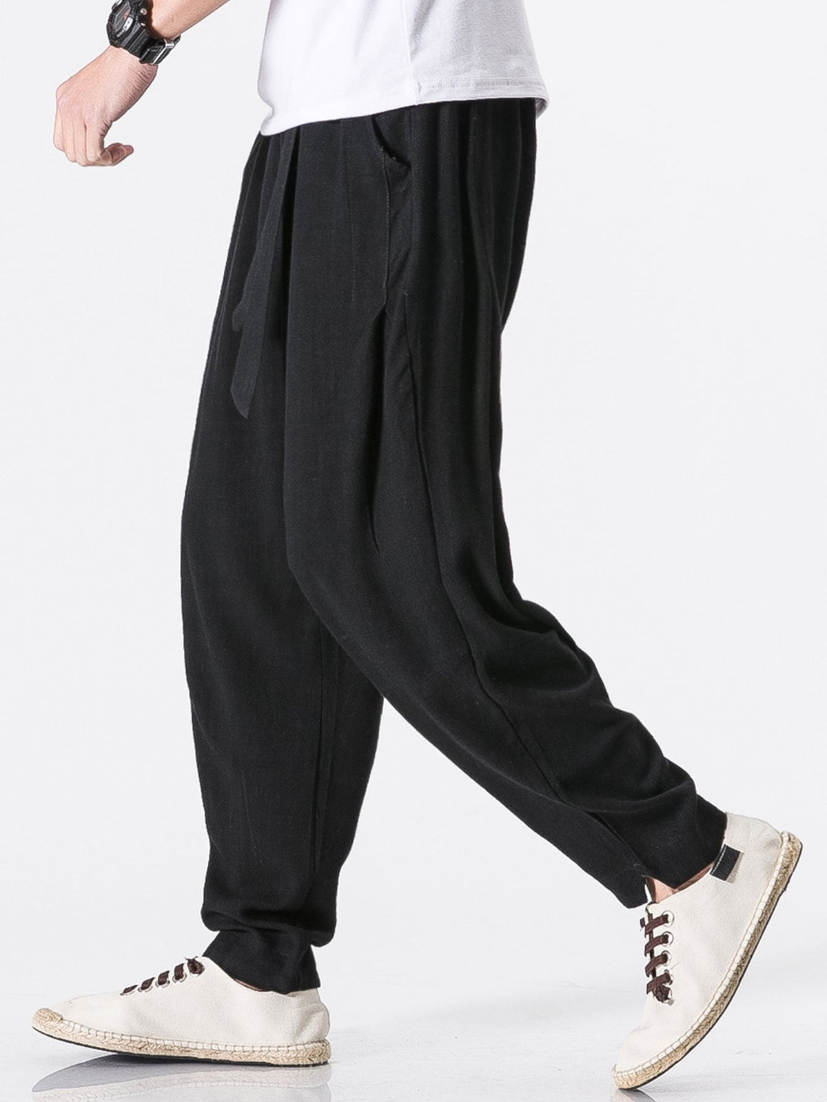 Emile - Linen Harem Trousers with Belt