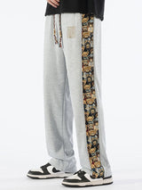 Victor - Straight Leg Trousers with Bear Print