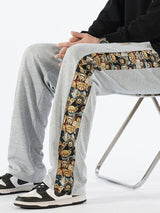 Victor - Straight Leg Trousers with Bear Print