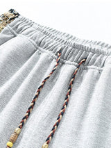 Victor - Straight Leg Trousers with Bear Print