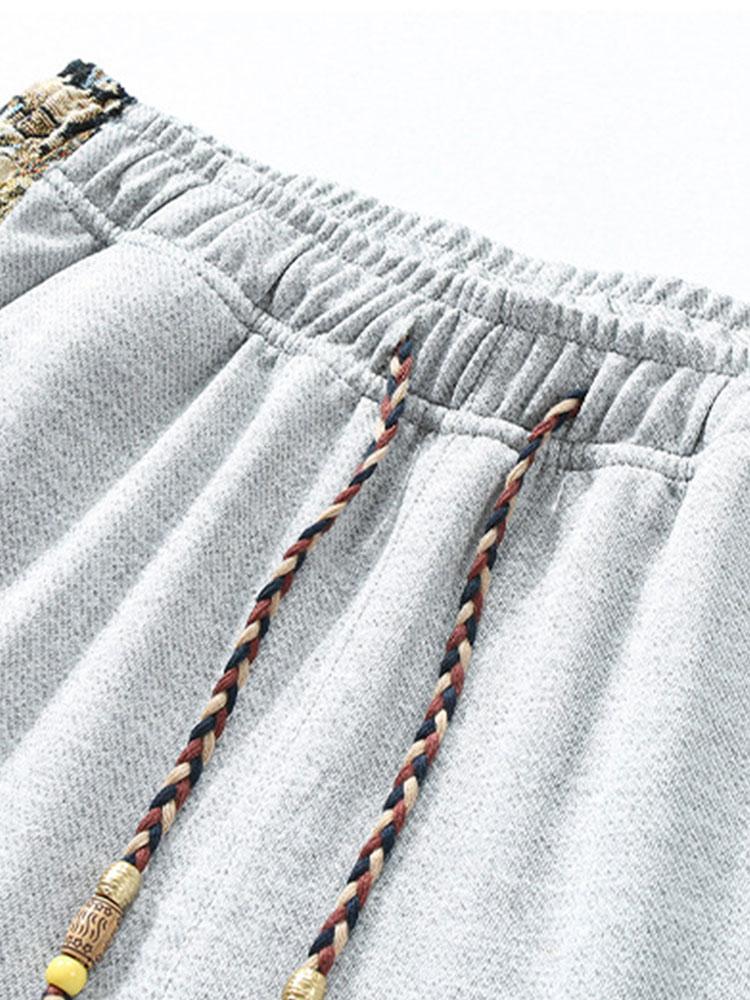 Victor - Straight Leg Trousers with Bear Print