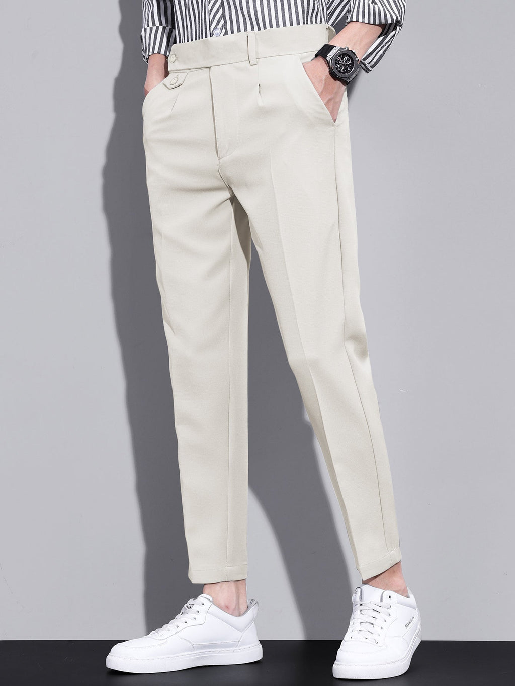 Andre - Slim Fit Cropped Trousers