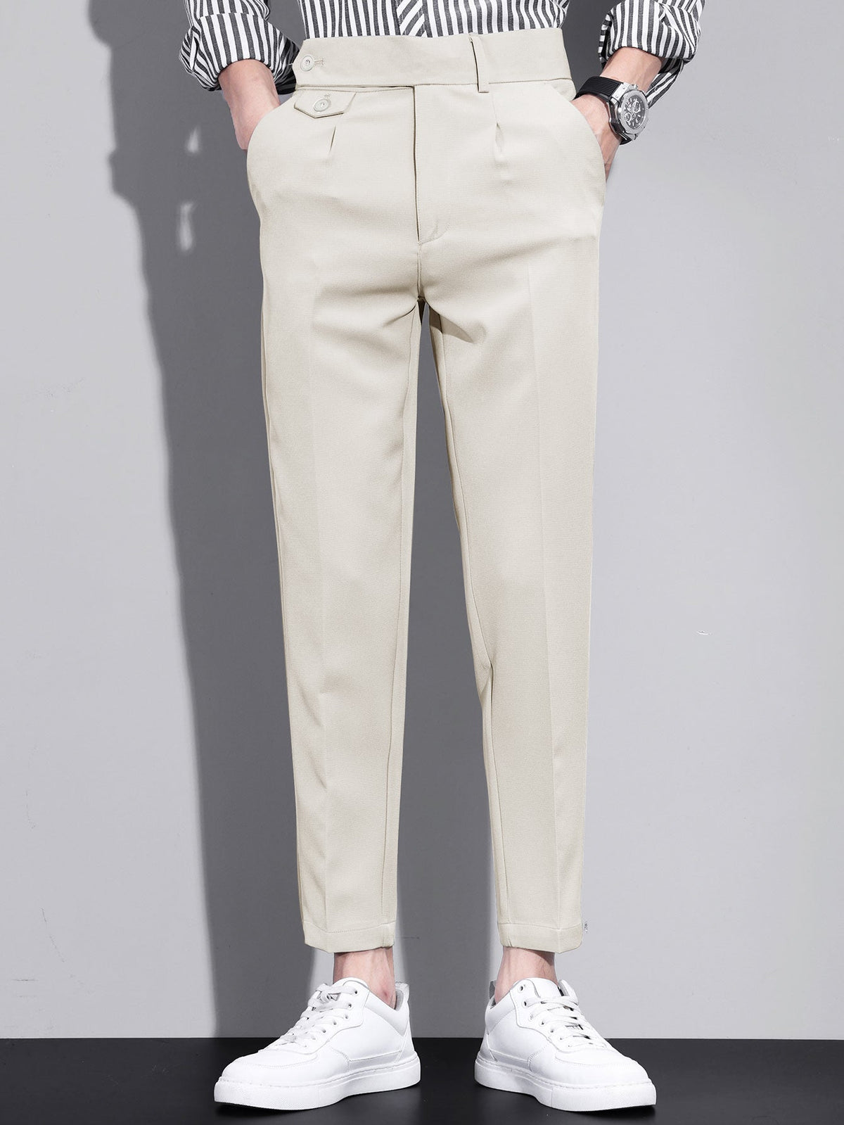 Andre - Slim Fit Cropped Trousers