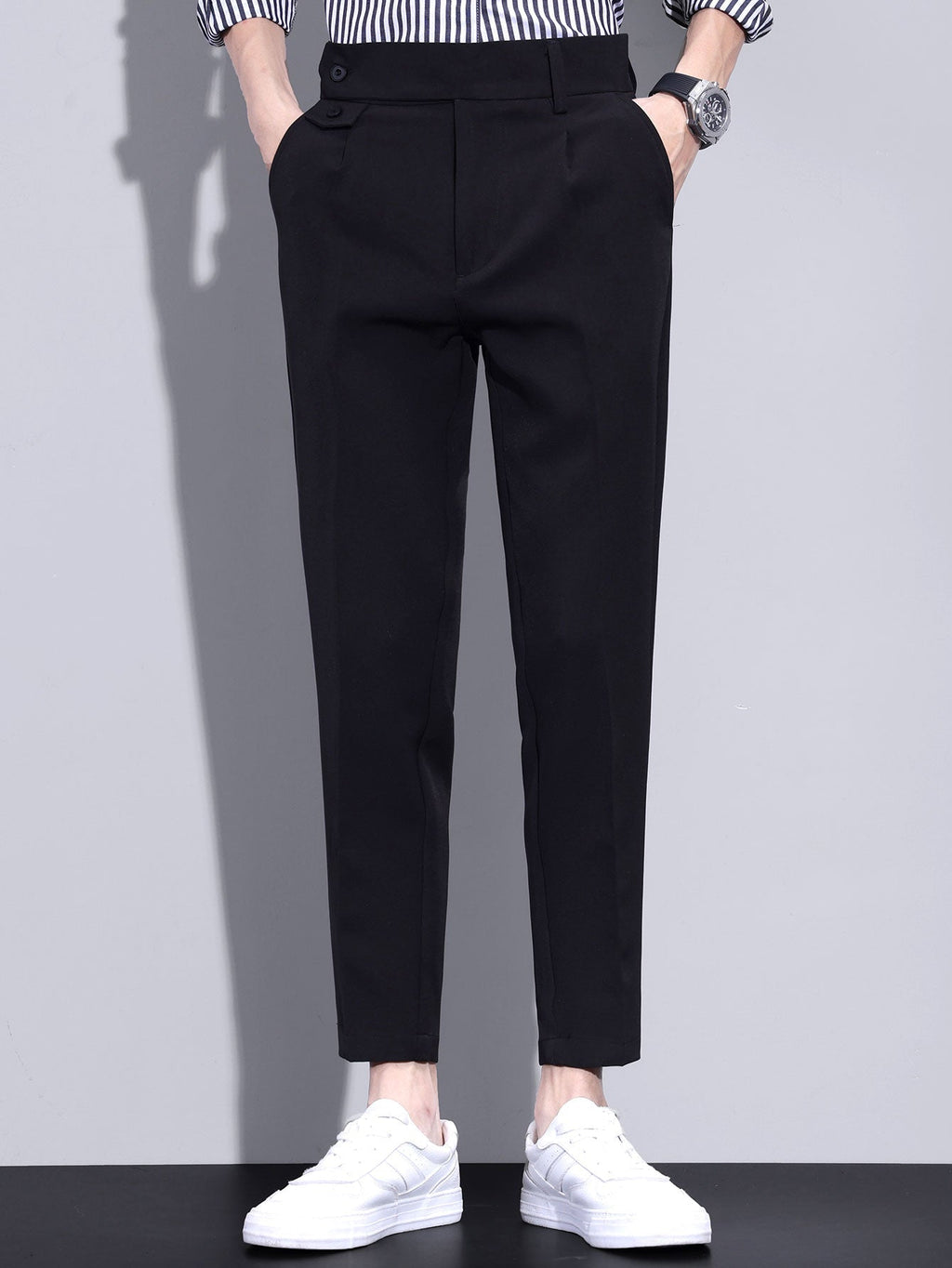 Andre - Slim Fit Cropped Trousers
