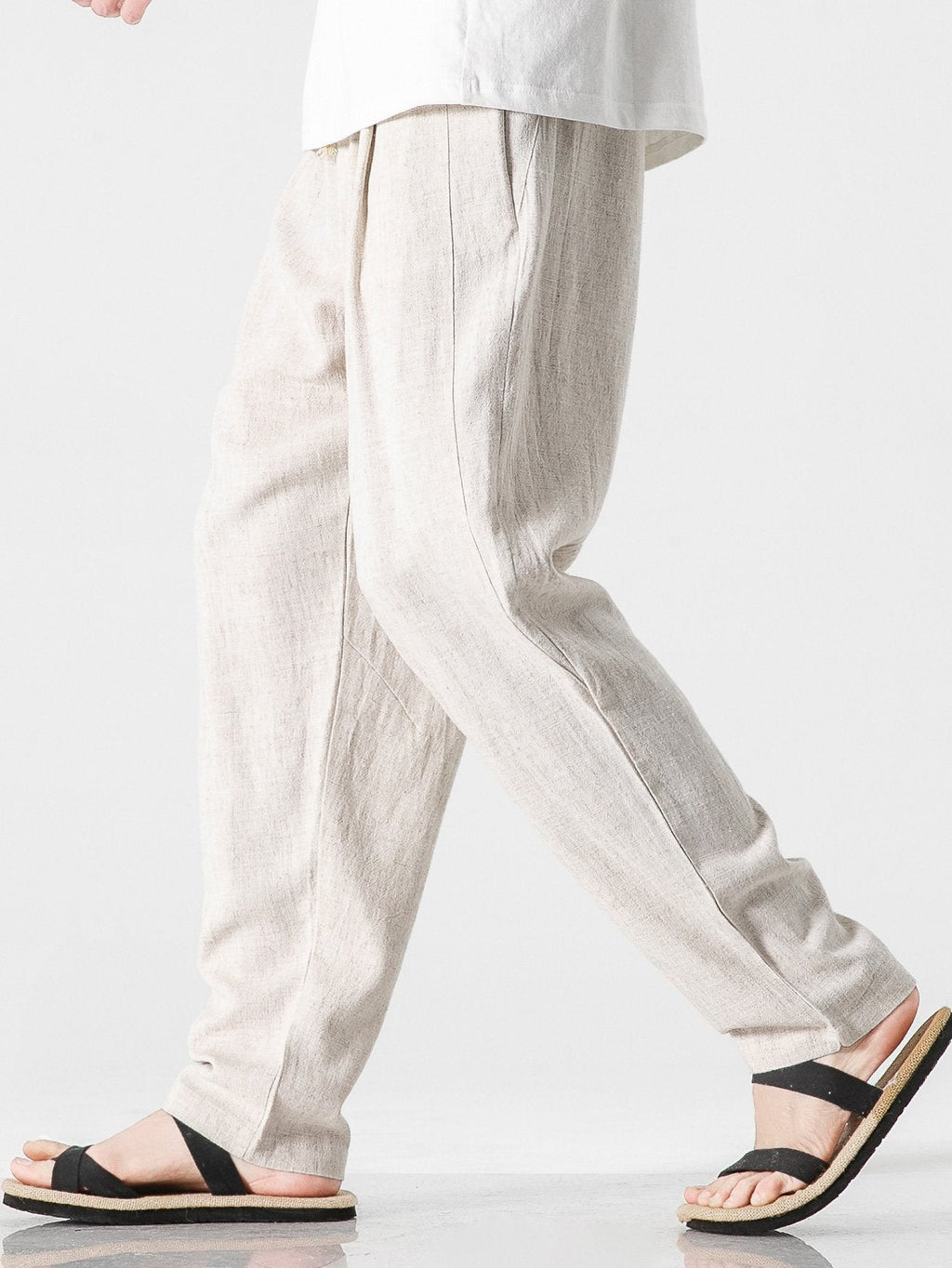 Michel - Relaxed Fit Linen Harem Trousers