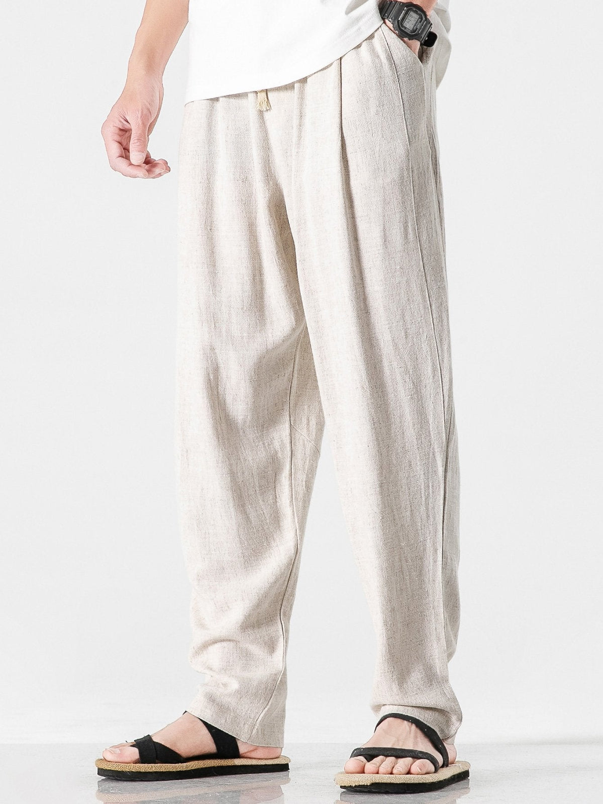 Michel - Relaxed Fit Linen Harem Trousers