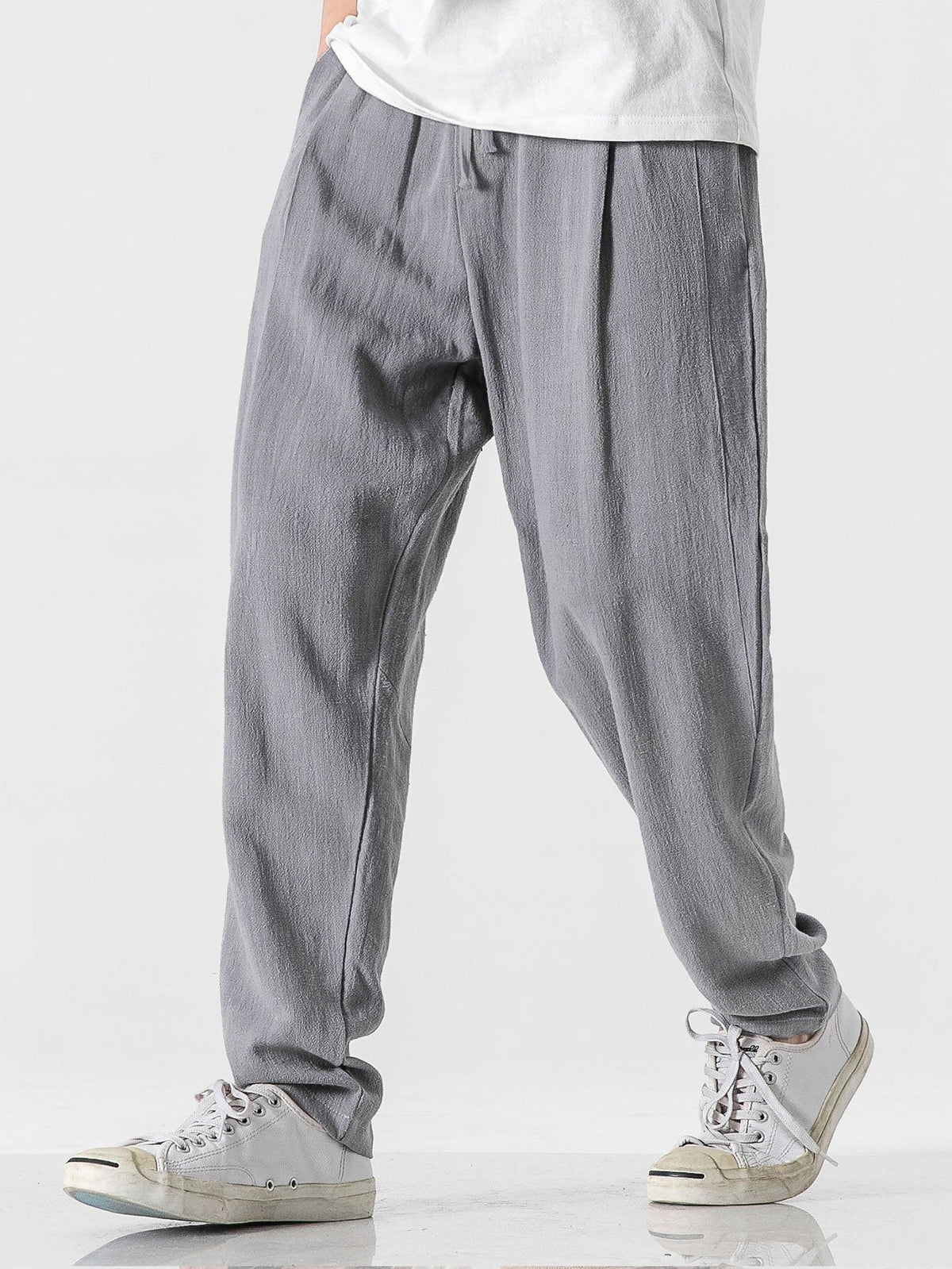 Michel - Relaxed Fit Linen Harem Trousers