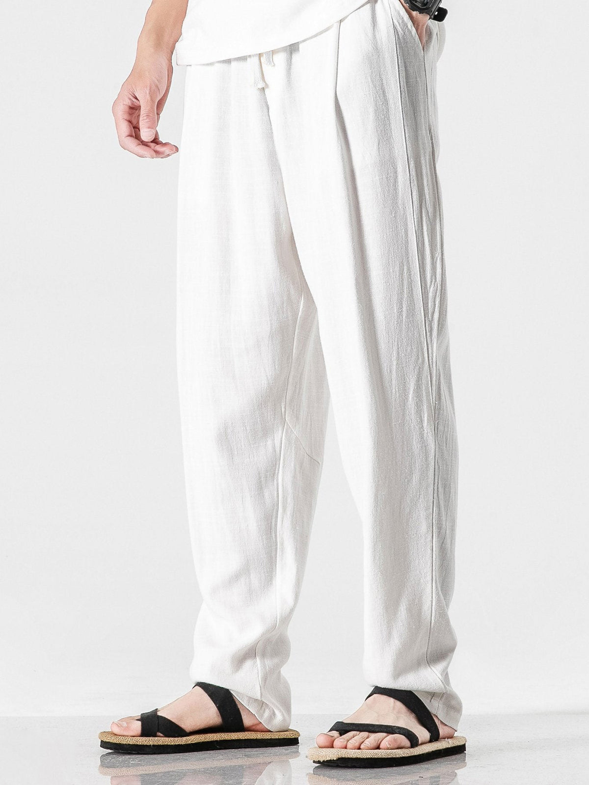 Michel - Relaxed Fit Linen Harem Trousers