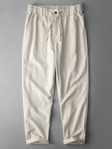 Luc - Straight Leg Linen Cotton Trousers