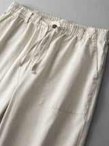 Luc - Straight Leg Linen Cotton Trousers