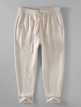 Hugo - Striped Linen Cropped Trousers