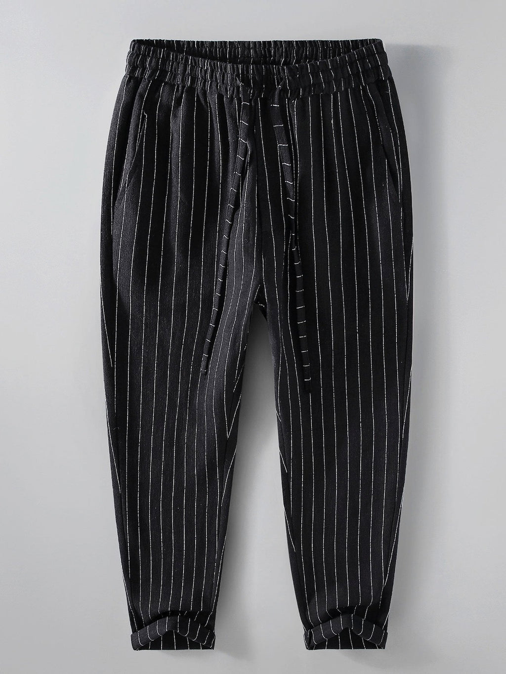 Hugo - Striped Linen Cropped Trousers