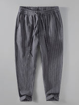 Hugo - Striped Linen Cropped Trousers