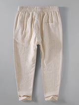 Hugo - Striped Linen Cropped Trousers