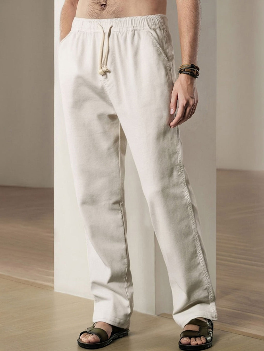 Adam - Straight Leg Linen Trousers