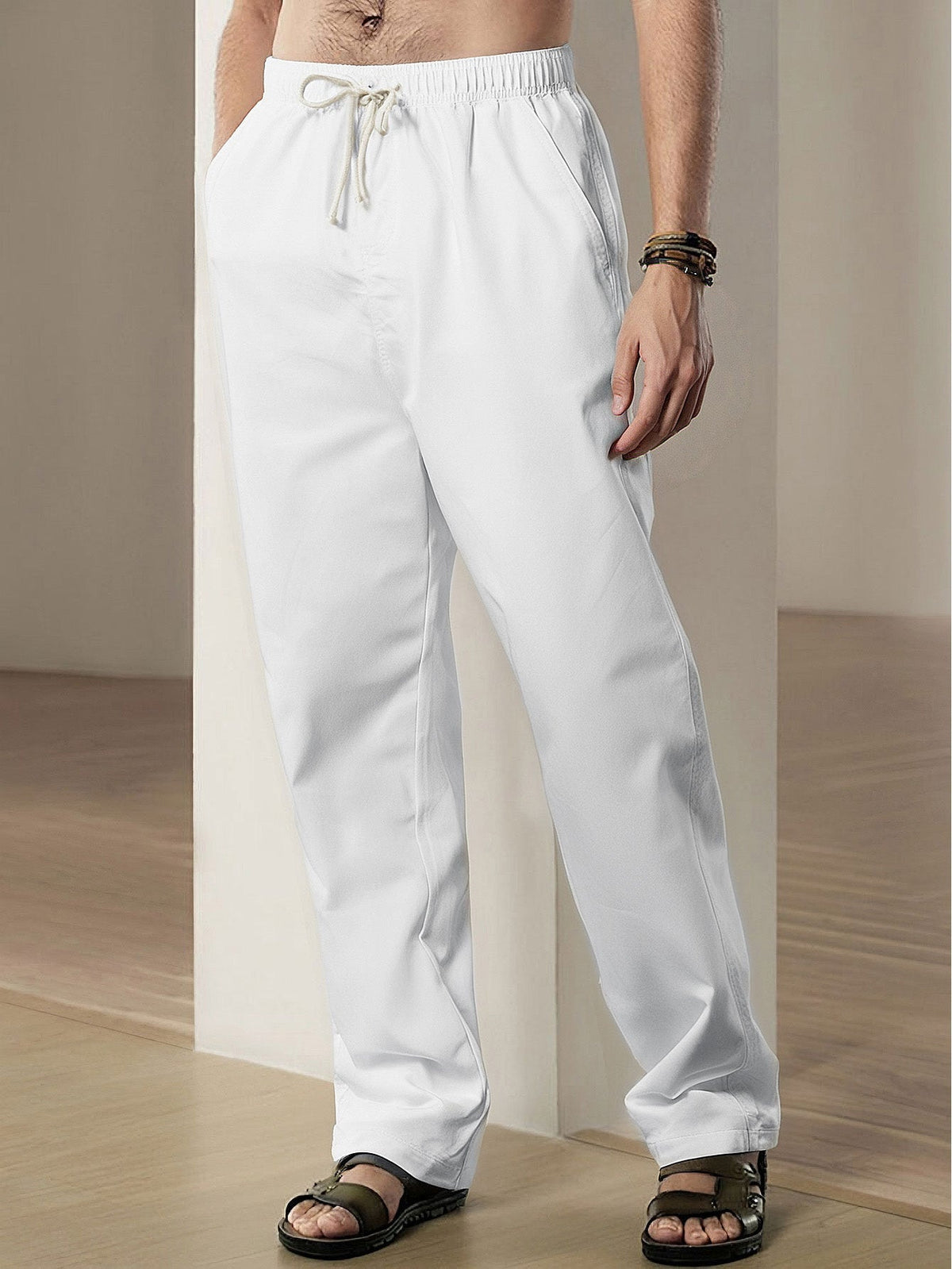 Adam - Straight Leg Linen Trousers