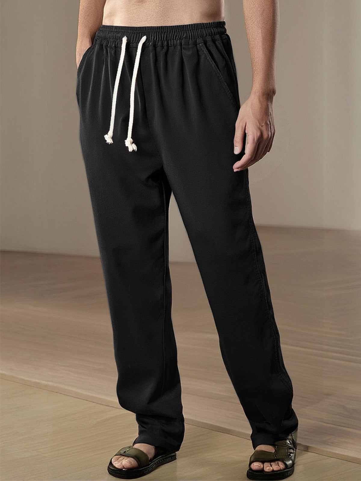 Adam - Straight Leg Linen Trousers