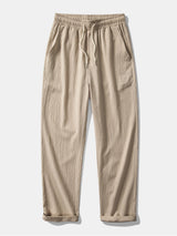 Arthur - Crinkle Texture Straight Leg Trousers