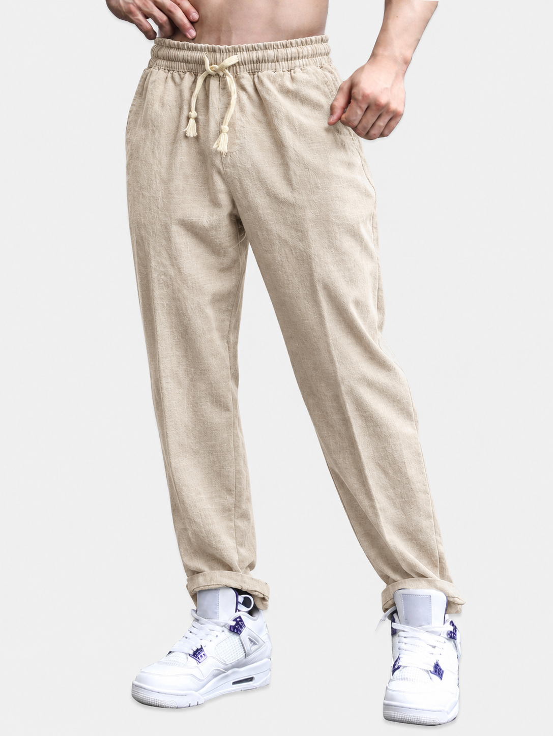 Emile - Linen Cotton Cropped Trousers