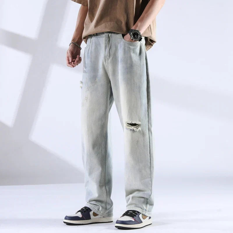 Bryce - Distressed Straight Leg Jeans