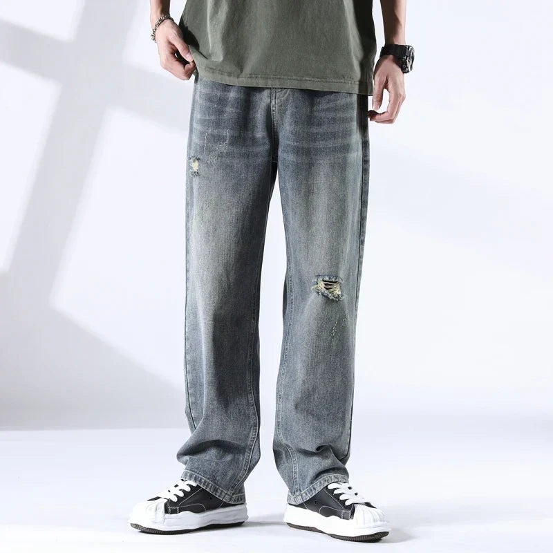 Bryce - Distressed Straight Leg Jeans