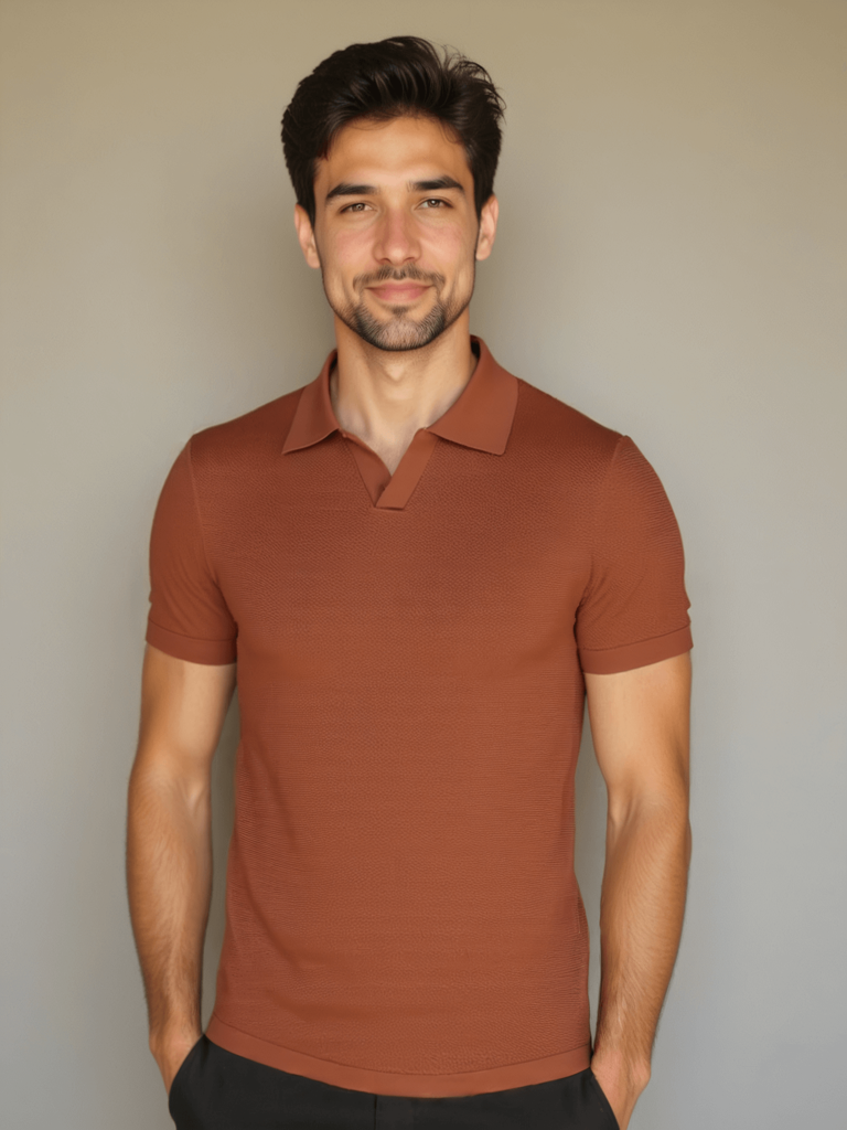 Alain - Open Collar Short Sleeve Polo