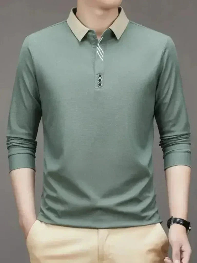 Patrick - Long Sleeve Polo with Ribbed Cuffs