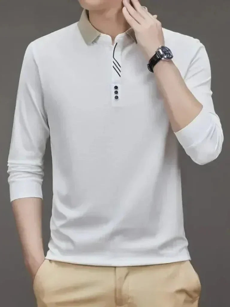 Patrick - Long Sleeve Polo with Ribbed Cuffs