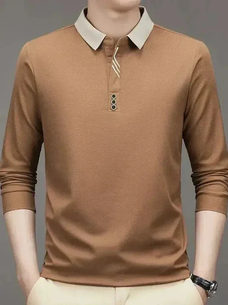 Patrick - Long Sleeve Polo with Ribbed Cuffs