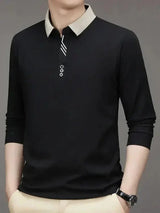 Patrick - Long Sleeve Polo with Ribbed Cuffs