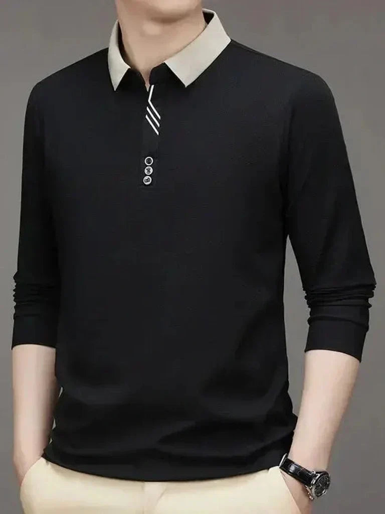 Patrick - Long Sleeve Polo with Ribbed Cuffs