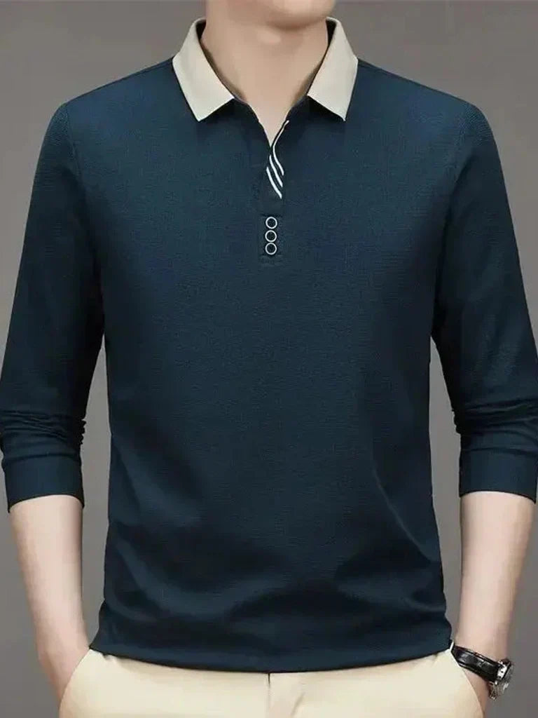 Patrick - Long Sleeve Polo with Ribbed Cuffs