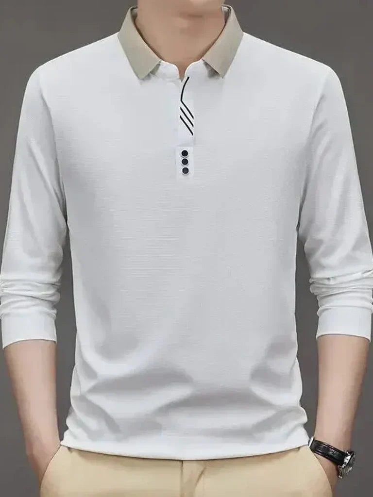 Patrick - Long Sleeve Polo with Ribbed Cuffs