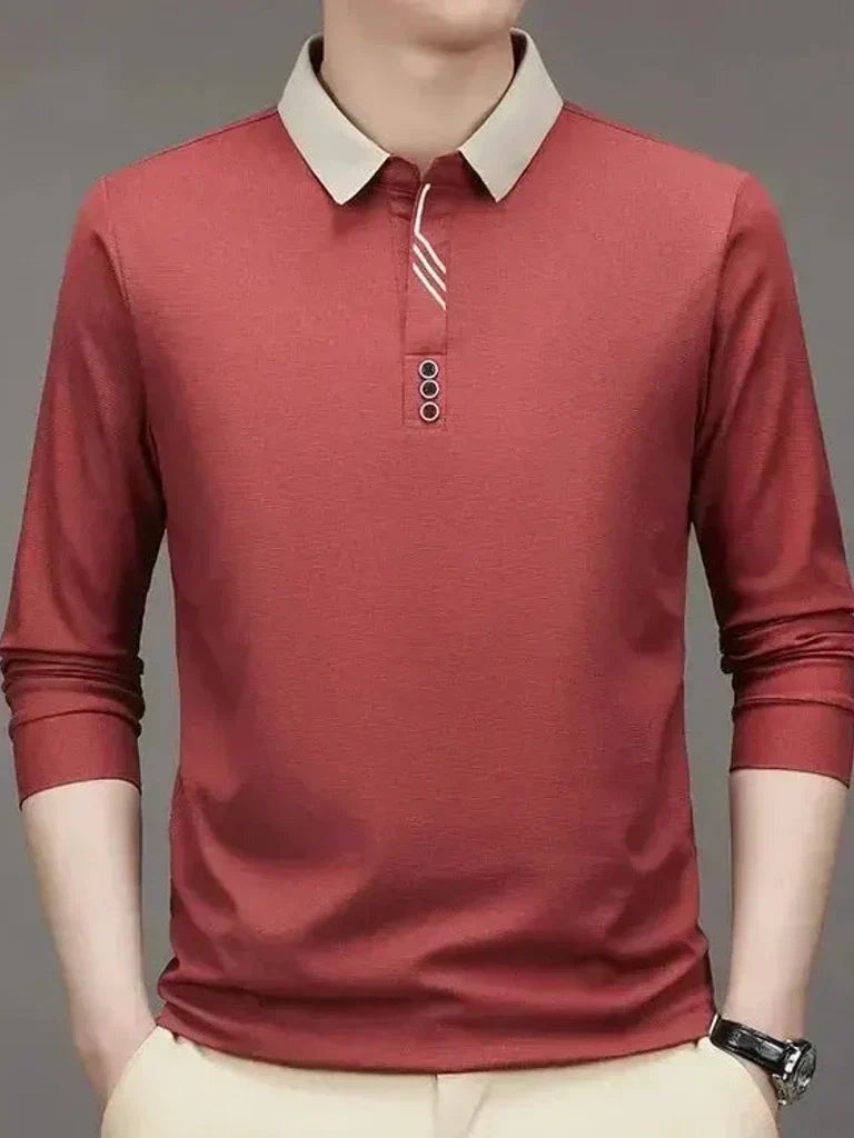 Patrick - Long Sleeve Polo with Ribbed Cuffs