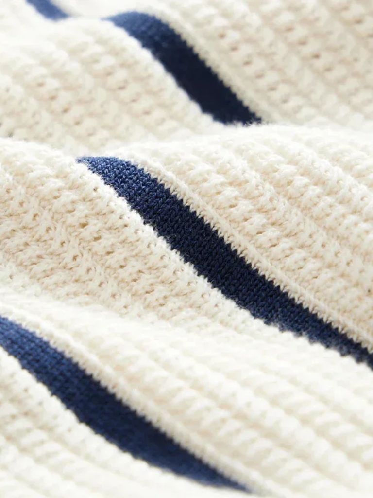 Jason - Wide Stripe Knit Polo with Button Placket