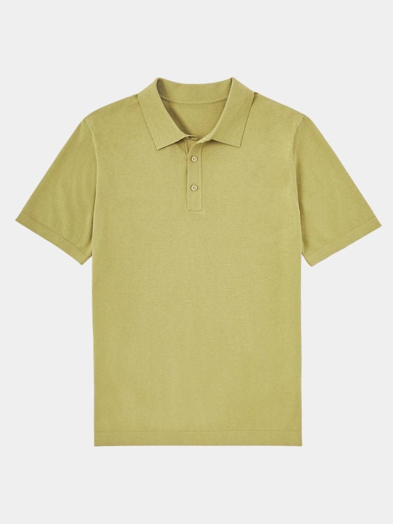 Brandon - Classic Short Sleeve Polo with Button Placket