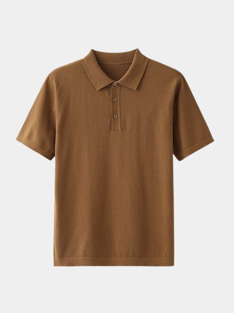 Brandon - Classic Short Sleeve Polo with Button Placket