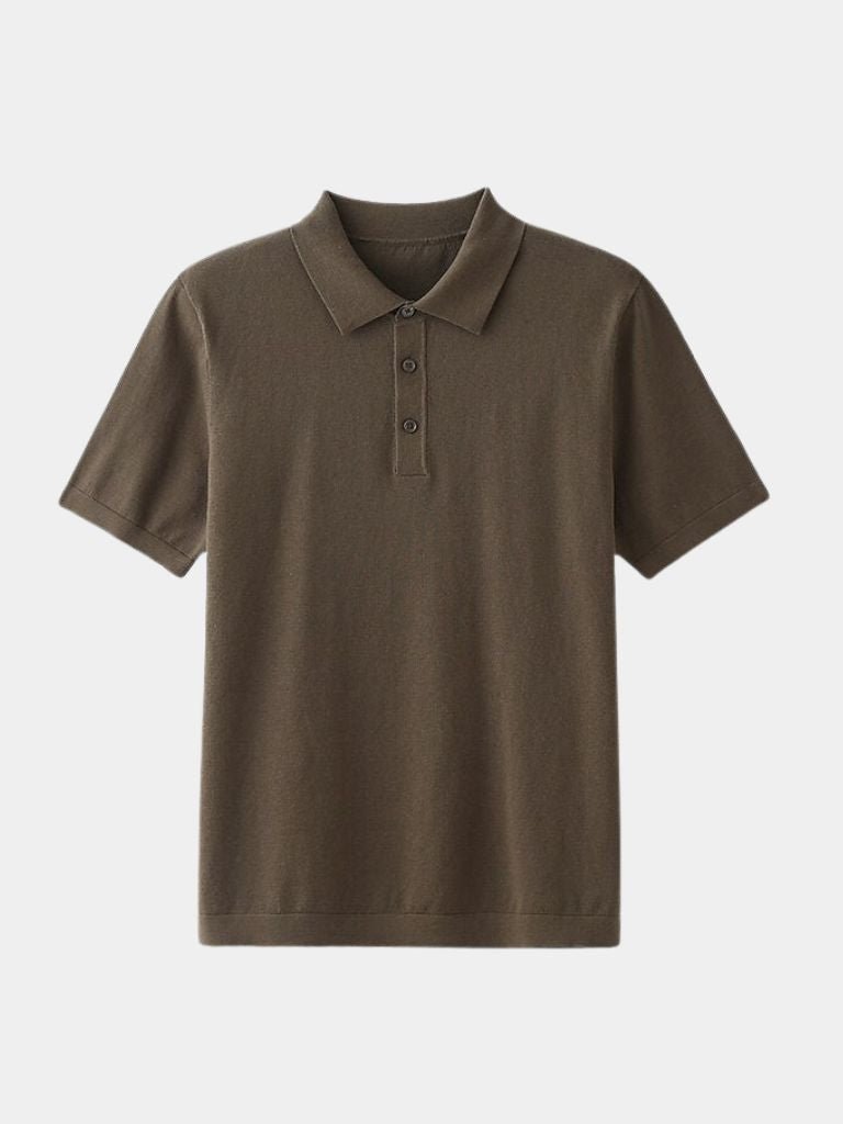 Brandon - Classic Short Sleeve Polo with Button Placket